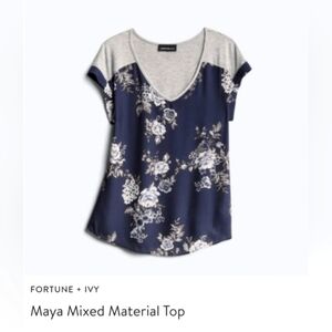 Fortune + Ivy Maya Mixed Material top